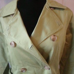 Old Navy Lime Green Short Trench Jacket M